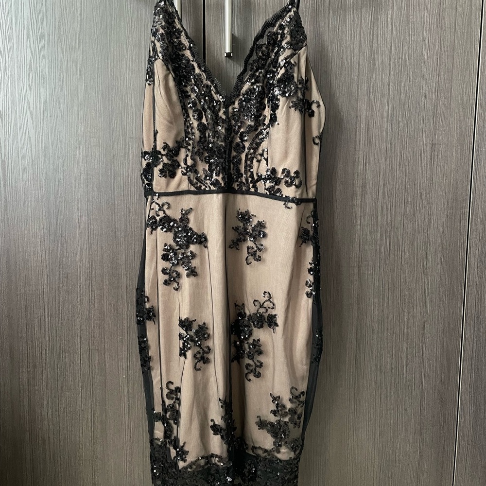 Nude/Black Sequin dress